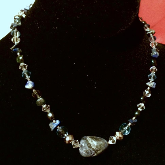 Lapis & Swarovski Necklace - Picture 5 of 6